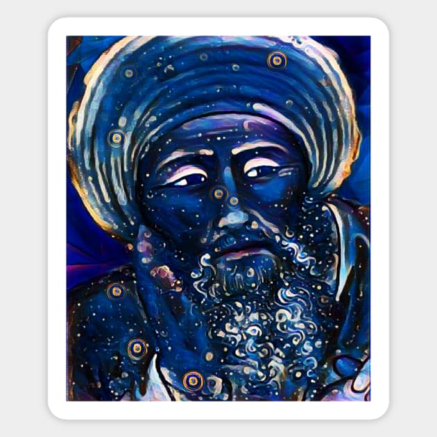 Averroes Dark Night Portrait | Averroes Artwork 5 Sticker by JustLit